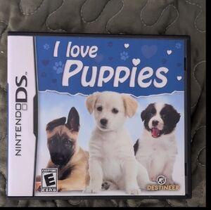 Nintendo DS I Love Puppies Game - Blue and White Cover